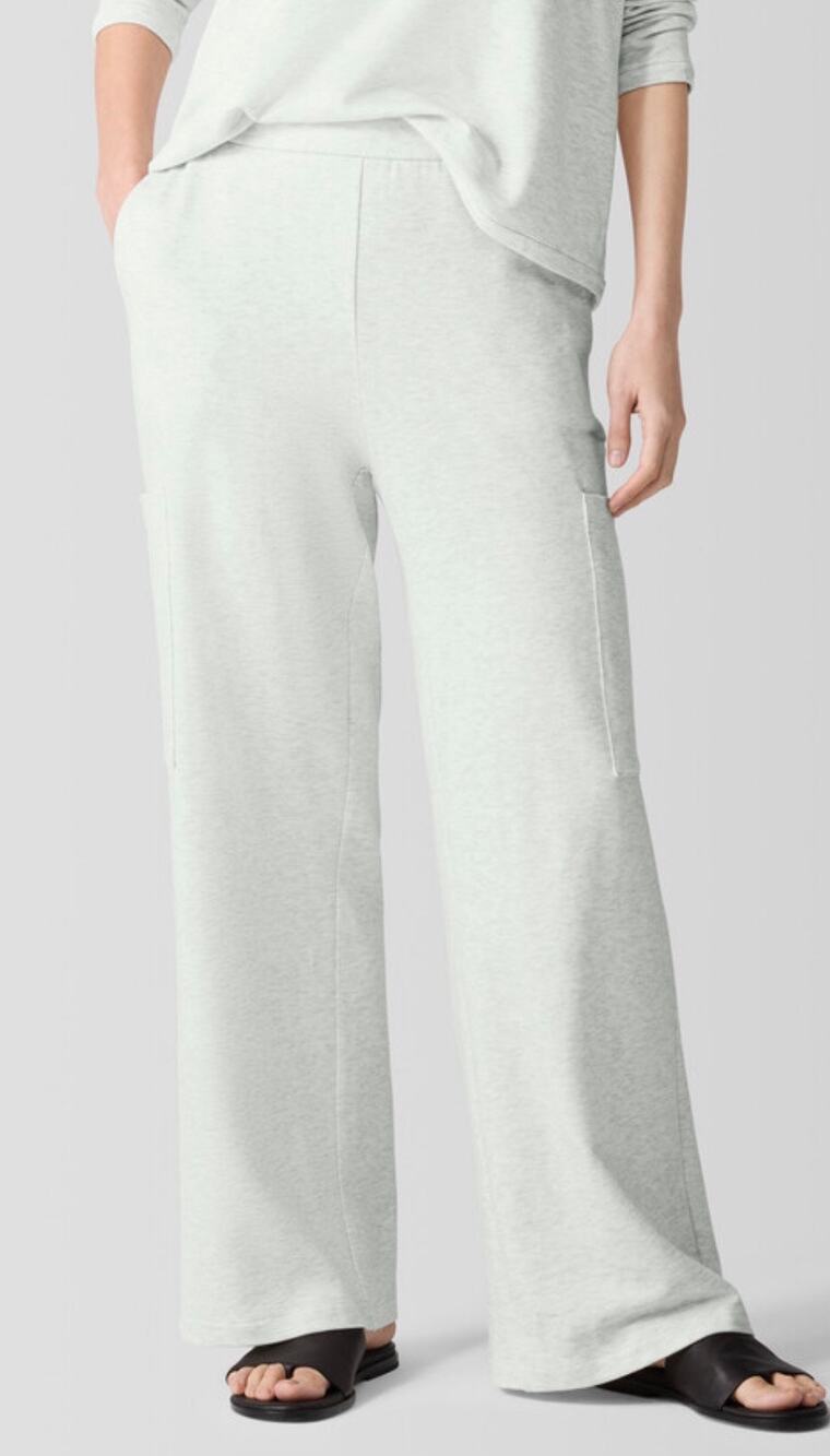 Eileen Fisher Cozy Brushed Terry Hug Cargo Pant Easy Fit Soft Pullon Sz XL